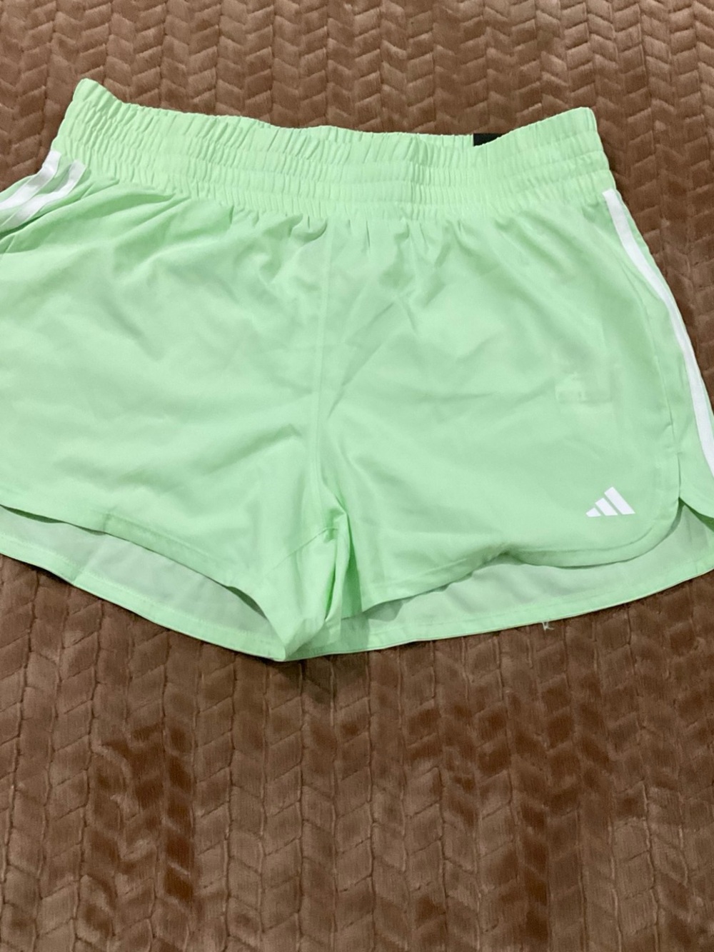adidas Women's Pacer Mint Green Athletic Shorts
